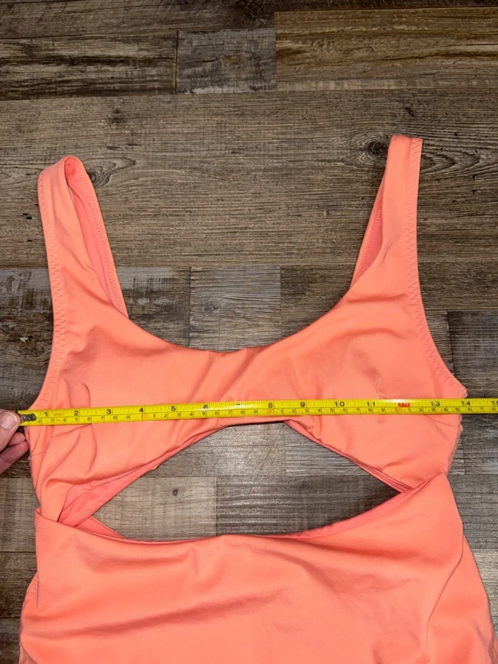 Women’s Zara Cut Out Swimsuit Large Tangerine Orange Coral NWT